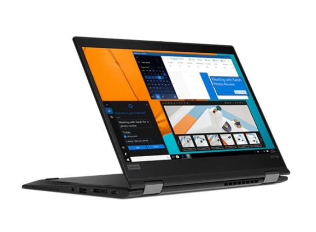 Лаптоп Lenovo ThinkPad X13 Yoga Intel Core i5-10210U (1.6GHz up to 4.2GHz, 6MB), 8GB DDR4 2666MHz, 256GB SSD, 13.3" FHD (1920x1080) IPS, AR, AS, Touch, Intel UHD Graphics, WLAN ac, BT, Black, 720p IR Cam, 3 cell, Backlit KB, FPR, Win10Pro, 3Y