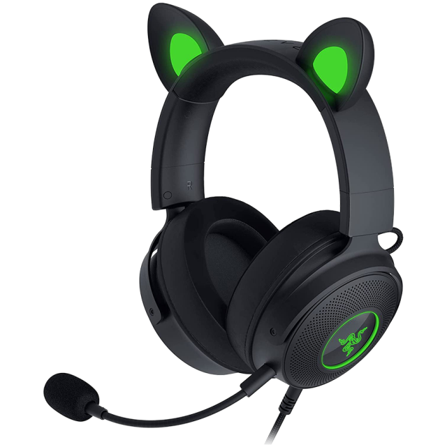 Слушалки Razer Kraken Kitty Edition V2 Pro Black, микрофон, USB, гейминг, Razer Chroma RGB