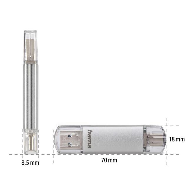 USB памет HAMA "C-Laeta" Тип USB-C 256 GB USB 3.1/USB 3.0, 70Mb/s