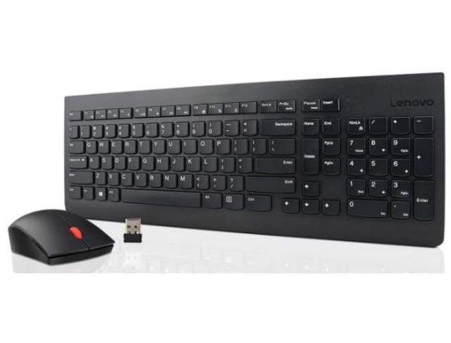 Комплект клавиатура и мишка Lenovo Essential Wireless Keyboard and Mouse Combo, черни