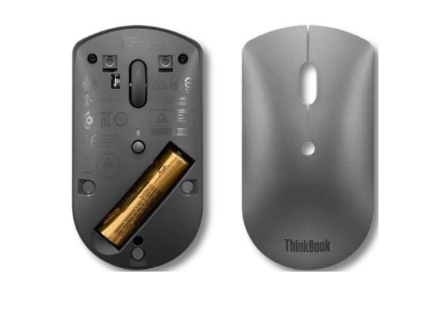 Мишка Lenovo ThinkBook Silent Mouse, оптична (2400 dpi), Bluetooth, сива