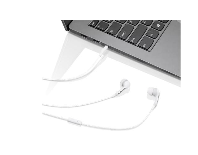 Слушалки Lenovo 100, микрофон, тип "тапи", 3.5 mm jack, Бели