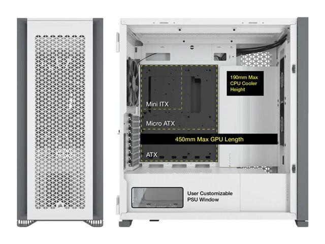 Кутия Corsair 7000D Airflow, 4x USB 3.0, ATX/mATX/Mini-ITX, бяла