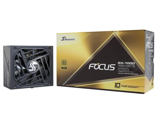 Захранване SEASONIC FOCUS GX-1000 1000W, 80+ Gold PCIe 5.0, Fully Modular