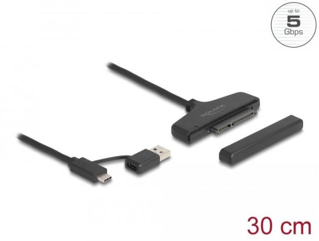 Конвертор Delock, USB-C / USB-A - SATA 6 Gb/s