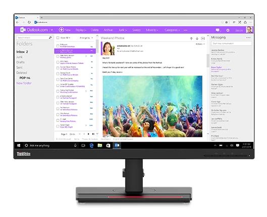 Монитор Lenovo ThinkVision T24i-2L 23.8", IPS, 6 ms, 250 cd/m2, 1000:1, 1920x1080, Tilt, Swivel, Pivot, Height Adjust Stand, HDMI, DP, VGA, 4 x USB