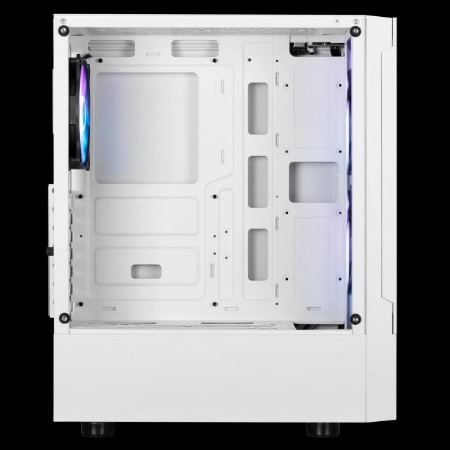 Кутия Gamdias TALOS E3 MESH aRGB White, 1 x USB 3.0, 2 x USB 2.0, HD Audio x 1, Tempered Glass, ATX, бяла