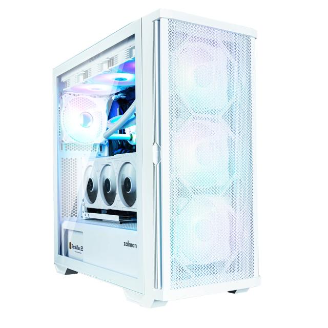 Кутия Zalman Z10 DUO White, 1 x USB 3.1 Type-C 2 x USB 3.0, HD Audio Mic/Headphones, Mesh/Tempered Glass, EATX , бяла