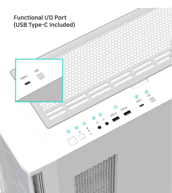 Кутия Zalman Z10 DUO White, 1 x USB 3.1 Type-C 2 x USB 3.0, HD Audio Mic/Headphones, Mesh/Tempered Glass, EATX , бяла