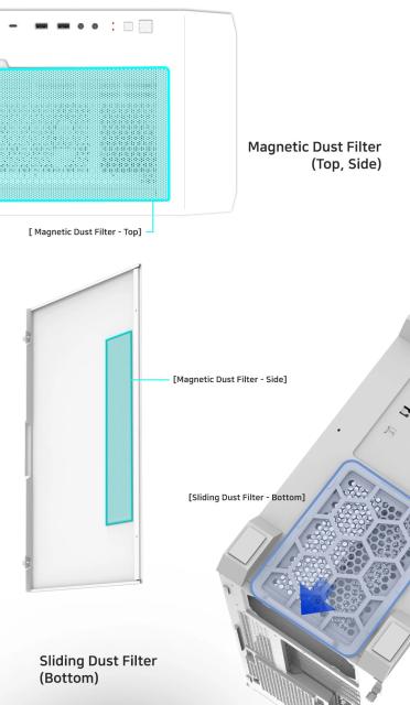 Кутия Zalman Z10 DUO White, 1 x USB 3.1 Type-C 2 x USB 3.0, HD Audio Mic/Headphones, Mesh/Tempered Glass, EATX , бяла