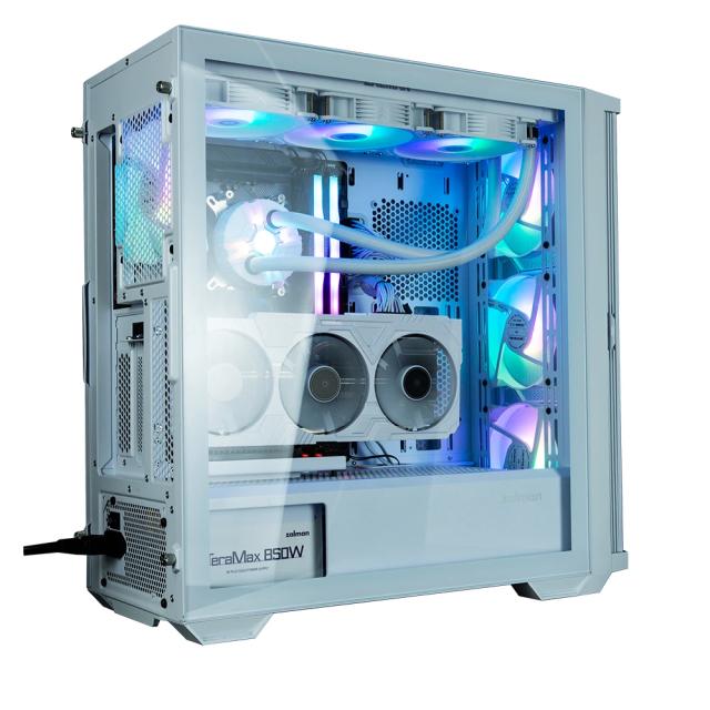 Кутия Zalman Z10 DUO White, 1 x USB 3.1 Type-C 2 x USB 3.0, HD Audio Mic/Headphones, Mesh/Tempered Glass, EATX , бяла