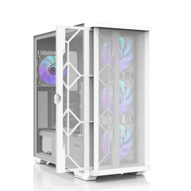 Кутия Zalman Z10 DUO White, 1 x USB 3.1 Type-C 2 x USB 3.0, HD Audio Mic/Headphones, Mesh/Tempered Glass, EATX , бяла