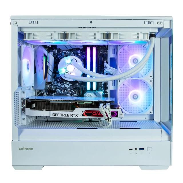 Кутия Zalman P30 White, aRGB, Tempered Glass, 1 x USB 3.1 Type-C 1 x USB 3.0 HD Audio x 1, mATX, бяла