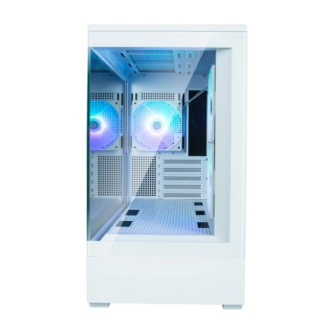 Кутия Zalman P30 White, aRGB, Tempered Glass, 1 x USB 3.1 Type-C 1 x USB 3.0 HD Audio x 1, mATX, бяла