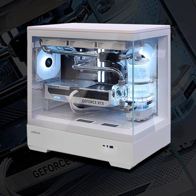 Кутия Zalman P30 White, aRGB, Tempered Glass, 1 x USB 3.1 Type-C 1 x USB 3.0 HD Audio x 1, mATX, бяла