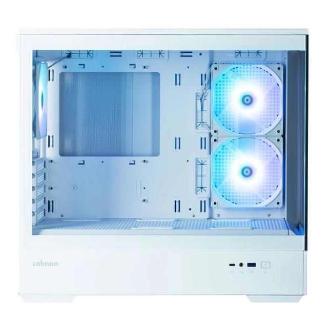 Кутия Zalman P30 White, aRGB, Tempered Glass, 1 x USB 3.1 Type-C 1 x USB 3.0 HD Audio x 1, mATX, бяла