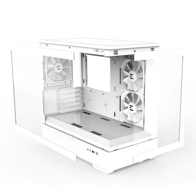 Кутия Zalman P30 White, aRGB, Tempered Glass, 1 x USB 3.1 Type-C 1 x USB 3.0 HD Audio x 1, mATX, бяла