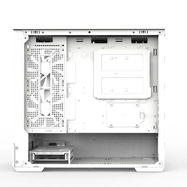 Кутия Zalman P30 White, aRGB, Tempered Glass, 1 x USB 3.1 Type-C 1 x USB 3.0 HD Audio x 1, mATX, бяла