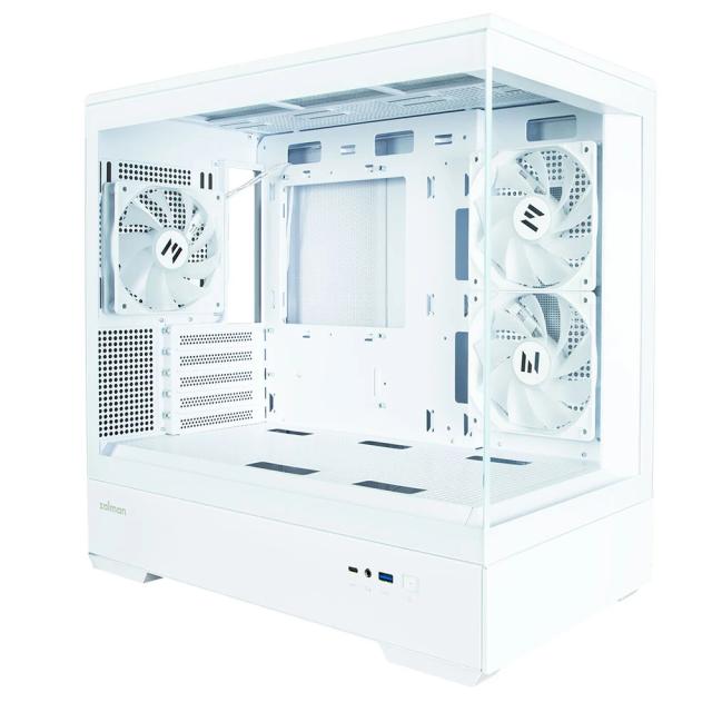 Кутия Zalman P30 White, aRGB, Tempered Glass, 1 x USB 3.1 Type-C 1 x USB 3.0 HD Audio x 1, mATX, бяла