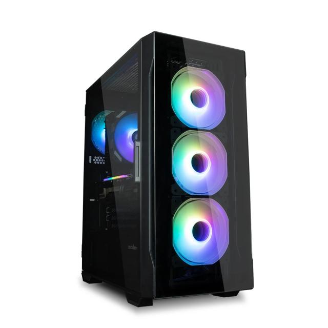 Кутия Zalman  I3 NEO TG Black aRGB, 2 x USB 3.0 1 x USB 2.0 HD Audio x 1, Tempered Glass, ATX