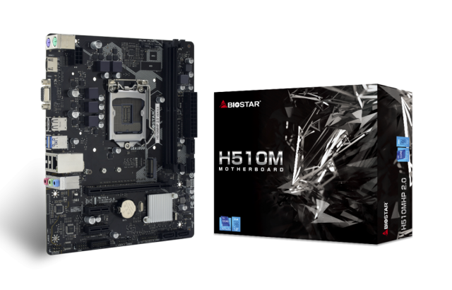 Дънна платка Biostar H510MHP 2.0, H510, LGA1200, DDR4, PCIe 4.0, 4x SATA 6Gb/s, 1x M.2, 2x USB 3.2 Gen1, HDMI, VGA, mATX