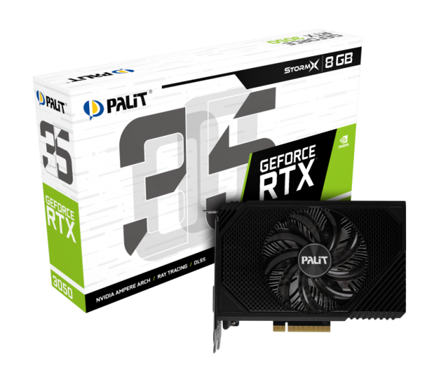 Видео карта PALIT GeForce RTX3050 STORMX 8GB GDDR6, 128-bit, DVI, HDMI, DP