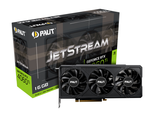 Видео карта PALIT GeForce RTX 4060 Ti JetStream 16GB, 128-bit, HDMI, 3X DP