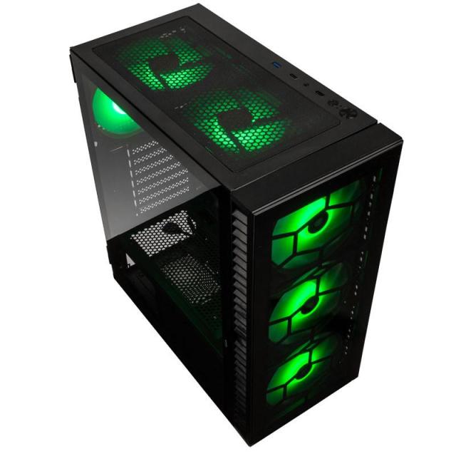 Кутия Kolink Observatory HF ARGB TG Mid-Tower, 2 x USB 2.0, 1 x USB 3.0, HD Audio, Mini-ITX / Micro-ATX / ATX, Черна