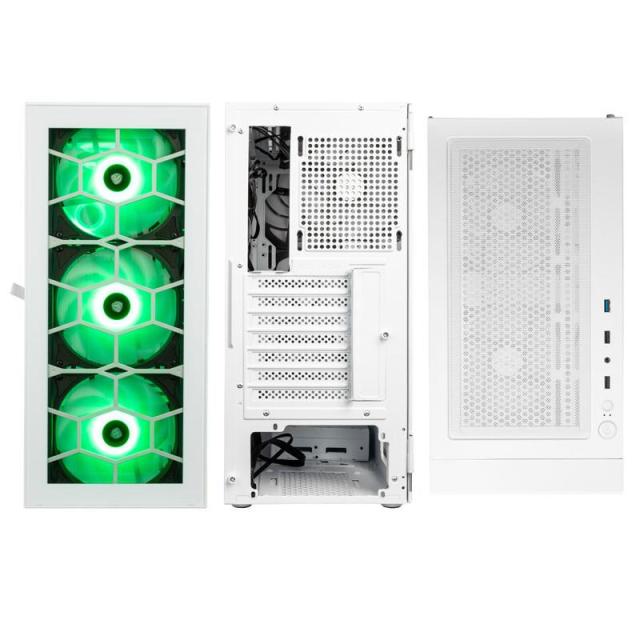 Кутия Kolink Observatory HF ARGB TG Mid-Tower, 2 x USB 2.0, 1 x USB 3.0, HD Audio, Mini-ITX / Micro-ATX / ATX , Бяла