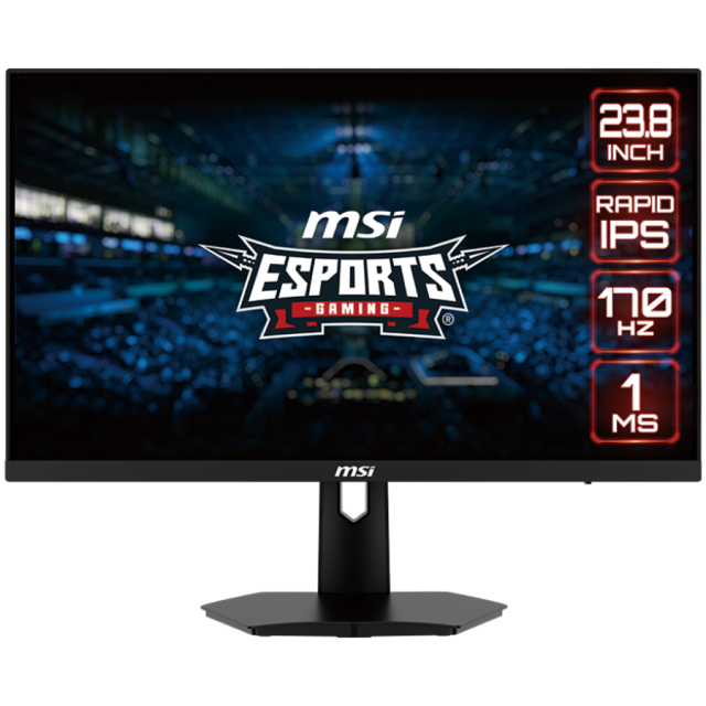 Монитор MSI G244F Gaming Monitor, 23.8" (60.45 cm) FHD 170Hz IPS Anti-glare, 1ms, Adaptive Sync, Adjustable Stand, 1x DP, 2x HDMI