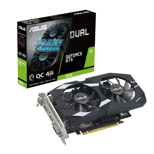 Видеокарта ASUS Dual GeForce GTX 1650 EVO OC 4GB GDDR6, 128-bit, DVI, HDMI, DP
