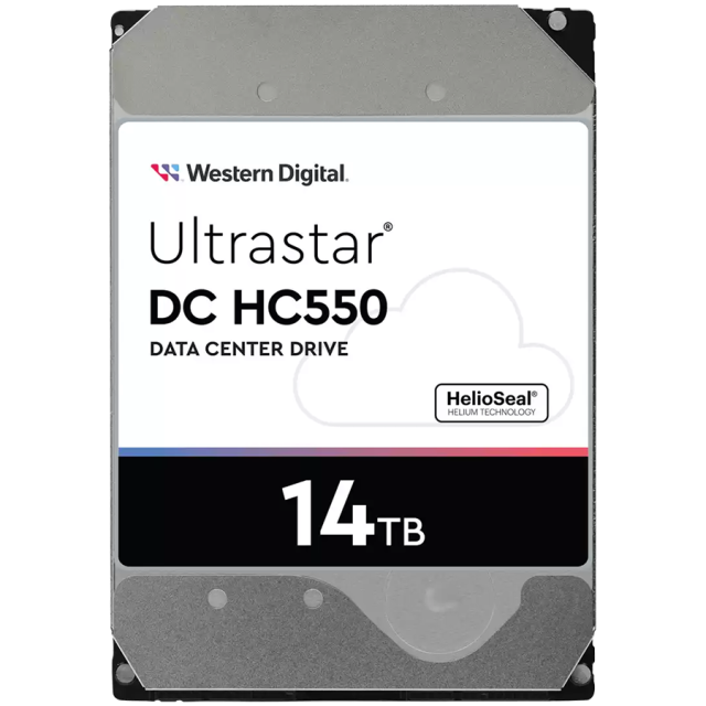 Твърд диск Western Digital Ultrastar 14TB DC HC550, 3.5’’, 512MB, 7200 RPM, SATA, 512E SE