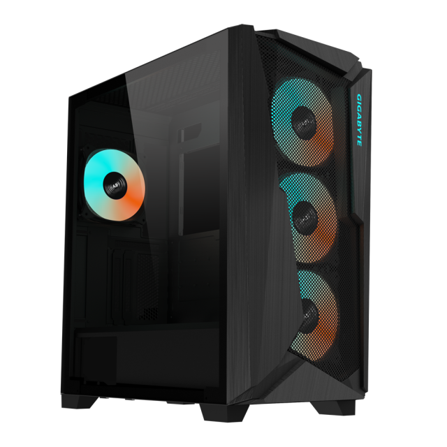 Кутия Gigabyte C301 Black V2, Tempered Glass, Mid-Tower, RGB Fusion, USB 3.1 Gen2 Type-C x1, USB 3.0 x2, Audio, Mini ITX / Micro ATX / ATX / E-ATX