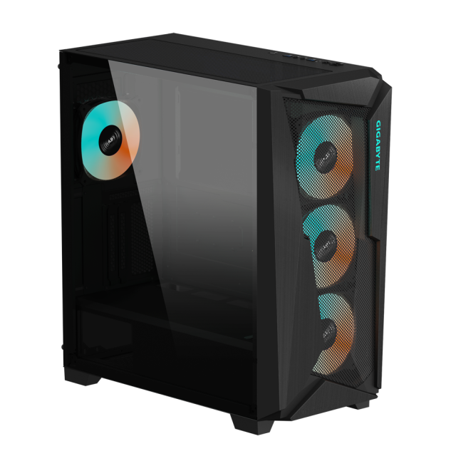 Кутия Gigabyte C301 Black V2, Tempered Glass, Mid-Tower, RGB Fusion, USB 3.1 Gen2 Type-C x1, USB 3.0 x2, Audio, Mini ITX / Micro ATX / ATX / E-ATX