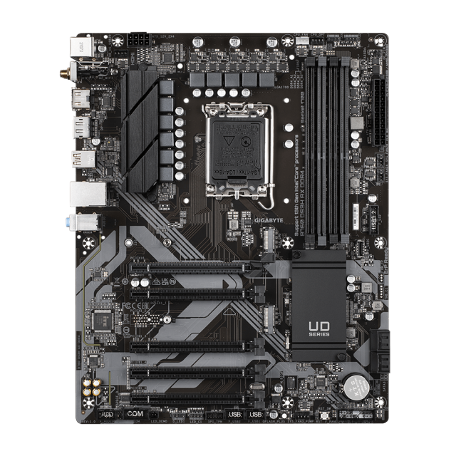 Дънна платка GIGABYTE B760 DS3H AX, LGA1700, 4x DDR4, 1 x M.2 PCIe 4.0, Wi-Fi 6E, HDMI, DP, ATX