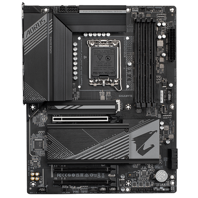 Дънна платка GIGABYTE B760 AORUS ELITE, LGA1700, 4xDDR5, 1 x M.2 PCIe 4.0,  USB Type-C, HDMI, DP, ATX