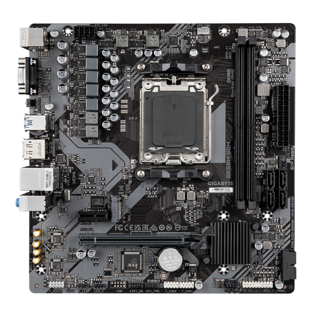 Дънна платка GIGABYTE B650M S2H, AM5, 2x DDR5, 1 x M.2 PCIe 4.0, 4 x SATA 6Gb/s, VGA, HDMI, DP, mATX