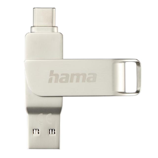 USB памет HAMA "C-Rotate Pro", USB-C 3.1/3.0, 64GB, 70MB/s, сребрист