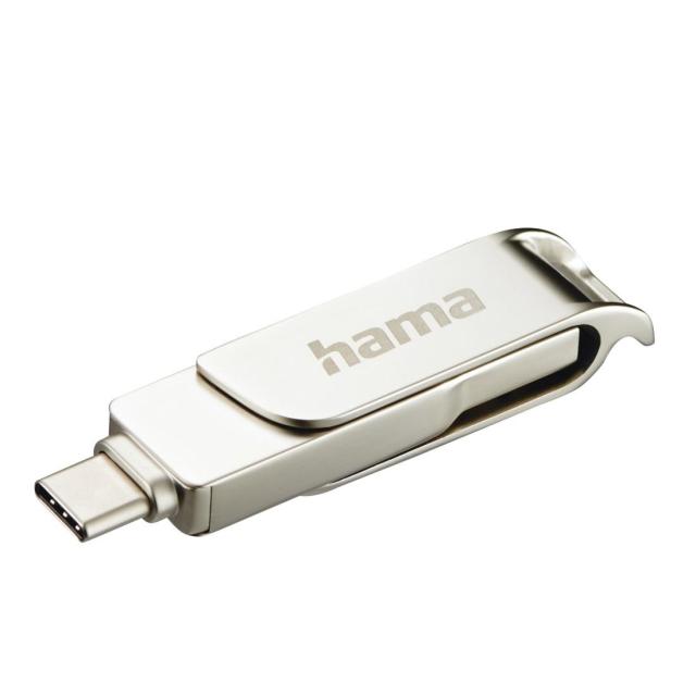 USB памет HAMA "C-Rotate Pro", USB-C 3.1/3.0, 64GB, 70MB/s, сребрист