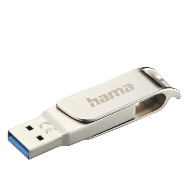 USB памет HAMA "C-Rotate Pro", USB-C 3.1/3.0, 64GB, 70MB/s, сребрист