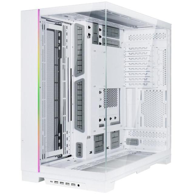 Кутия Lian Li PC-O11 Dynamic EVO XL, Full-Tower, Tempered Glass, 4 x USB 3.0, 1 x USB Type-C, 1 x Audio, E-ATX (Under 280mm)/ATX/Micro-ATX/Mini-ITX, Бяла