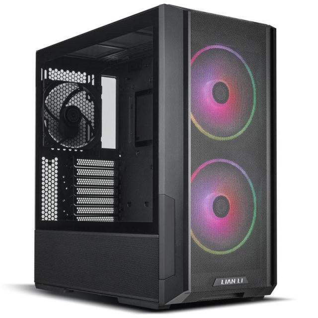 Кутия Lian-Li LANCOOL 216 RGB Mid-Tower, Tempered Glass, 2 x USB 3.0, 1 x USB Type-C, 1 x Audio, E-ATX (Under 280mm)/ATX/Micro-ATX/Mini-ITX, Черна