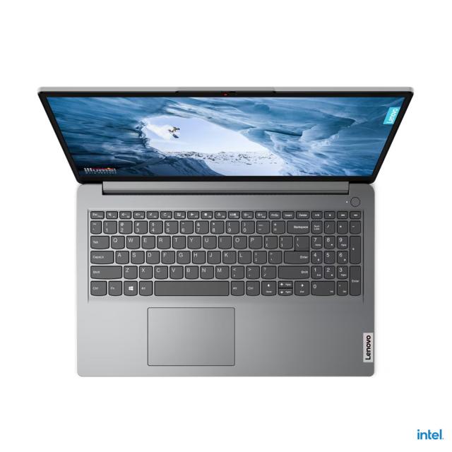 Лаптоп Lenovo IdeaPad 1 15IGL7, (4-ядрен) Intel Celeron N4120 1.1/2.6GHz, 15.6" (39.62cm) FHD,TN 220nits Anti-glare, 4GB DDR4, 128GB eMMC, 1x USB-C 3.2 Gen1, Windows 11 Home
