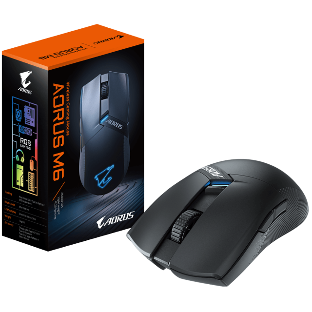 Геймърска мишка Gigabyte Aorus M6 RGB Fusion, Wireless, черна