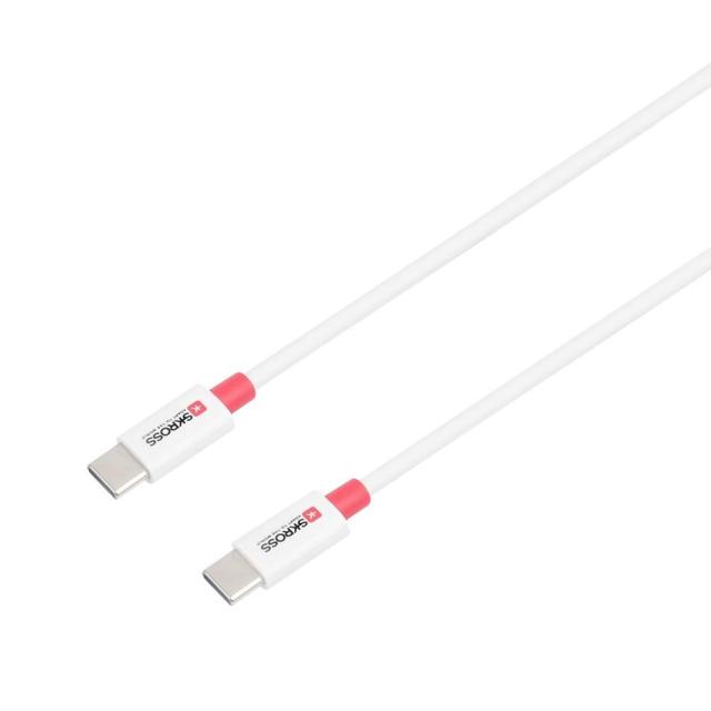 Кабел Skross, USB Type-C - USB Type-C 2.0 мъжко, 0.15 м, Бял