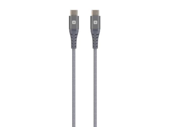 Кабел Skross, USB Type-C - Lightning, Метална оплетка, 1.20 м, Сив