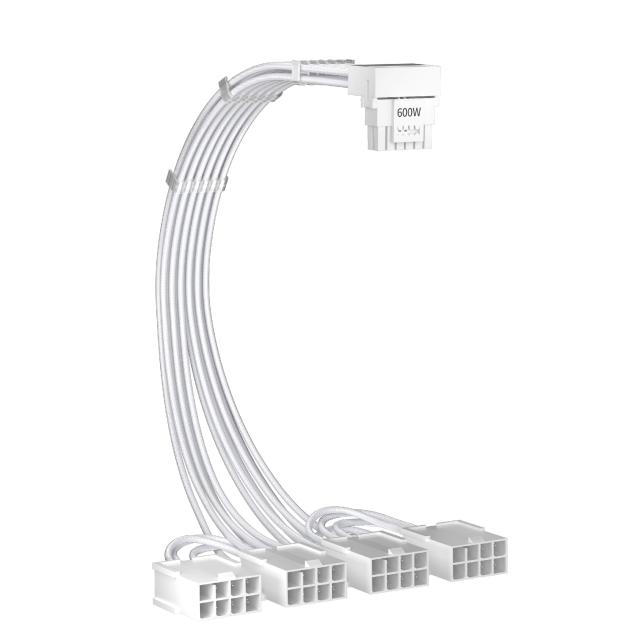  Удължителен кабел 1stPlayer Custom Sleeved Modding Cable White - 4 x PCIe 8-pin to 12VHPWR