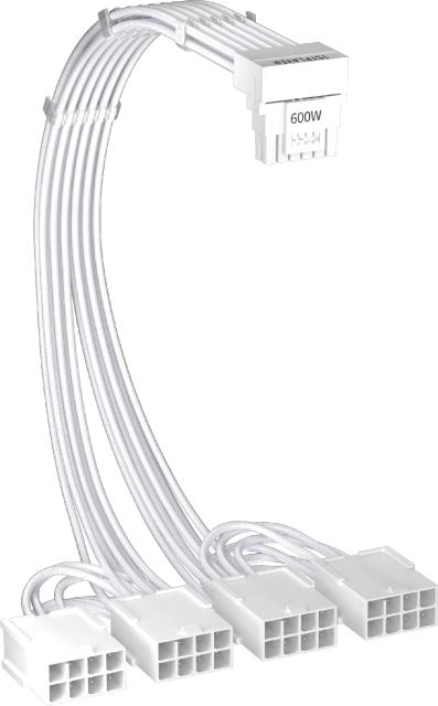  Удължителен кабел 1stPlayer Custom Sleeved Modding Cable White - 4 x PCIe 8-pin to 12VHPWR
