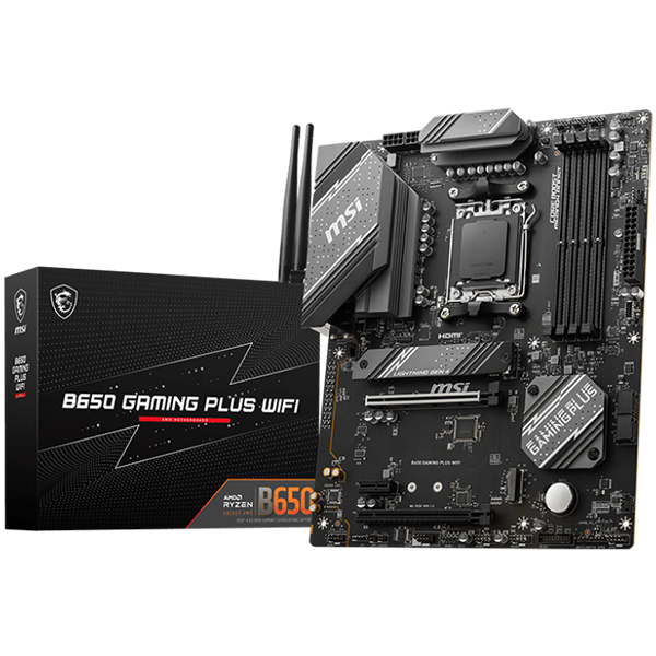 Дънна платка MSI B650 Gaming Plus WIFI, AM5, 4x DDR5, 2x PCI-E x16, 1x PCI-E x1,3xM.2, 4xSATA 6G, ,1x USB 3.2 Gen2x2 Type C, 2.5GLAN,Wi-Fi 6E, BT5.3,HDMI, DP, ATX