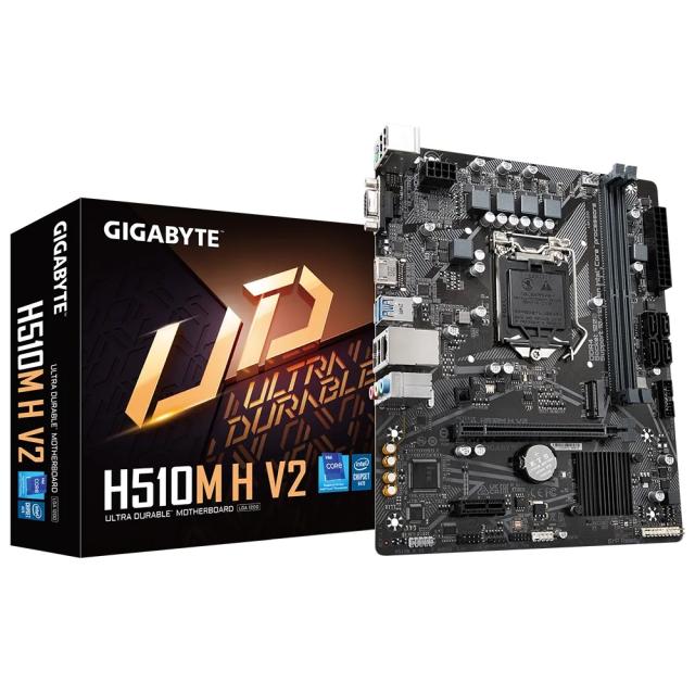 Дънна платка GIGABYTE H510M H V2, LGA1200, 2x DDR4, 1 x M.2, 4 x SATA 6Gb/s, VGA, HDMI, mATX